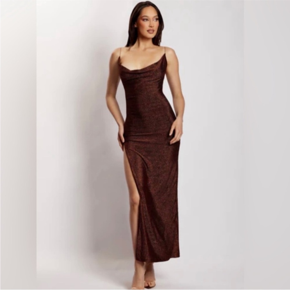 Meshki Brown Backless Dress